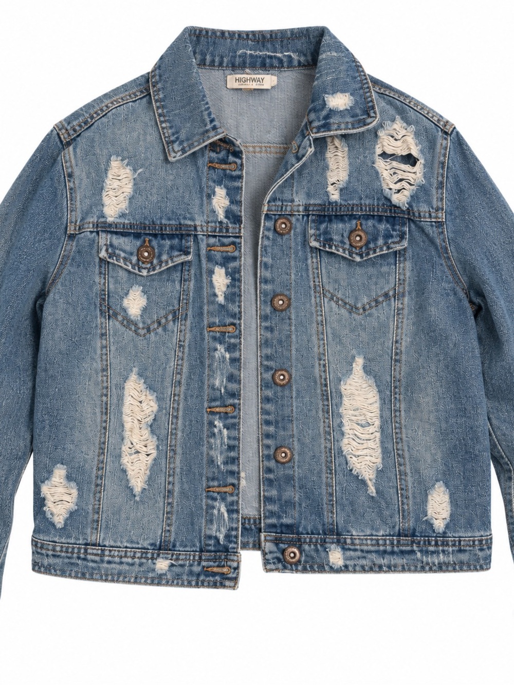 Distressed Light Blue Denim Jacket